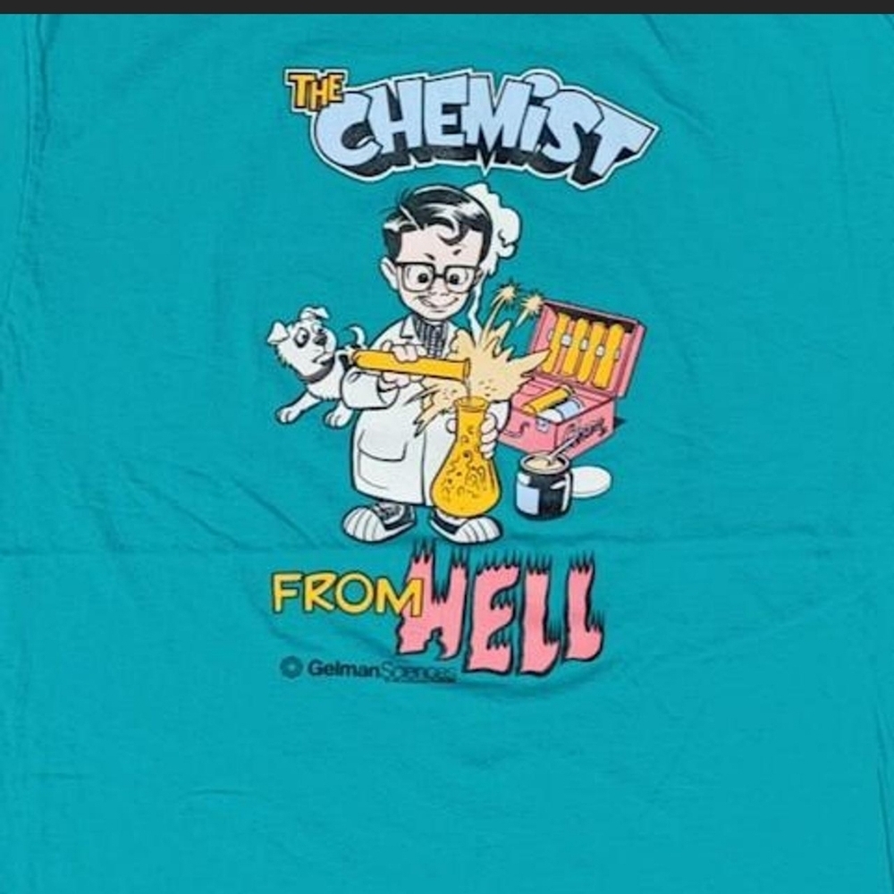 Vtg 1990 Gelman Sciences Chemist from Hell Cartoon Hanes Beefy Tee T-Shirt XL